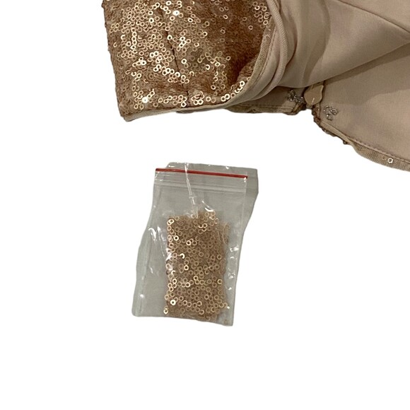 Dessy Collections 3067 Size 8 Party Elegant Rose Gold NWT Wedding Sequin Midi - Picture 11 of 12